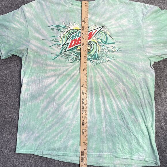 Mountain Dew Baja Blast Tie Dye Shirt Men’s Large Green Promo Tee Advertisement - Picture 5 of 7
